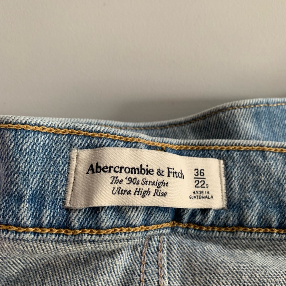 Abercrombie & Fitch Light Blue Straight Leg Jeans - Picture 4 of 10